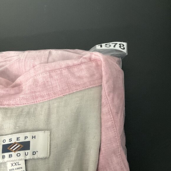 Joseph Abboud Shirt Men Sz 2XL Pink Button Down‎ 100% Linen Pockets Coastal - Picture 13 of 13